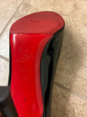 Christian Louboutin Black Patent Pump with Red Sole